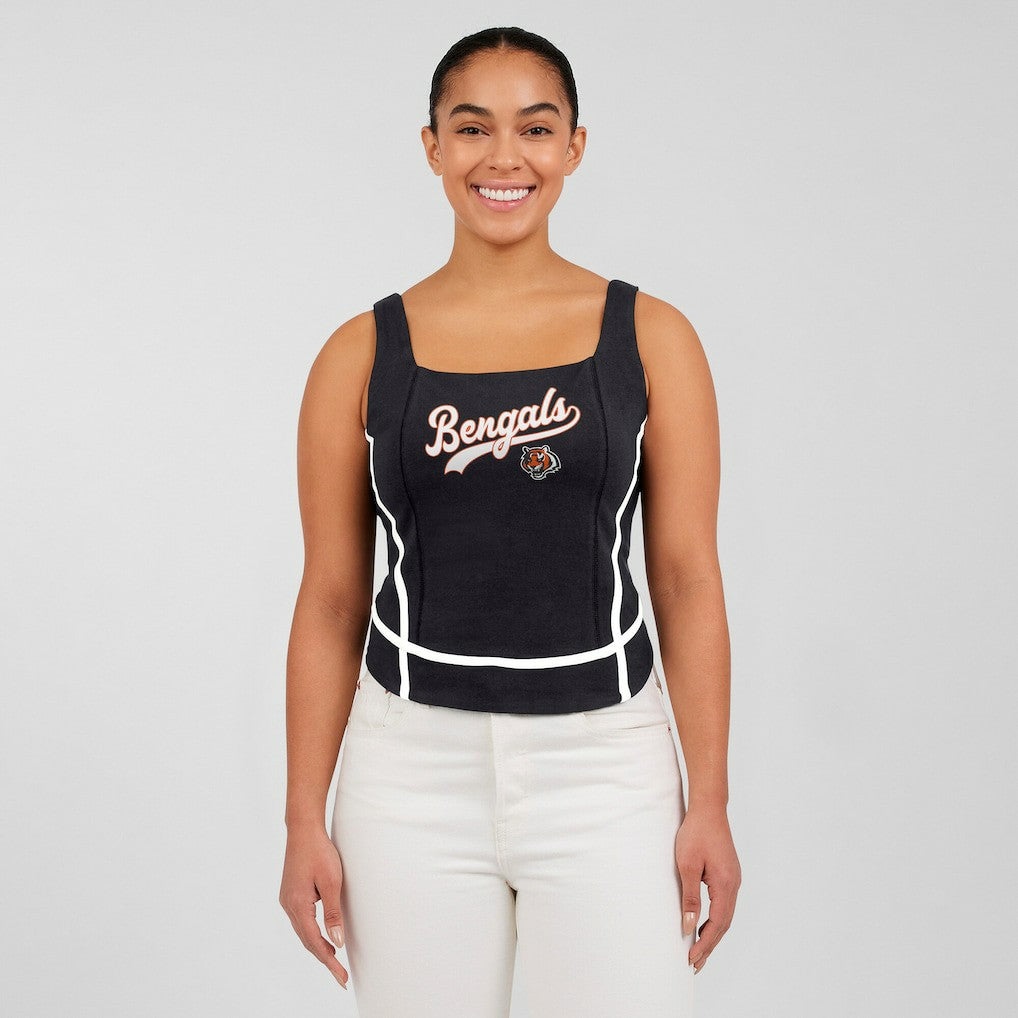 Cincinnati Bengals WEAR by Erin Andrews Women's Square Neck Tank Top Black