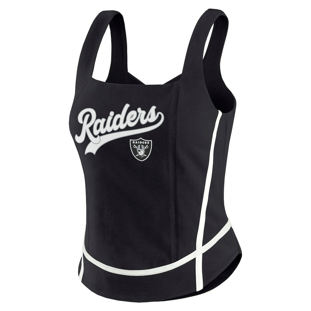 Las Vegas Raiders WEAR by Erin Andrews Women's Square Neck Tank Top Black