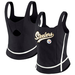 Pittsburgh Steelers WEAR by Erin Andrews Women's Square Neck Tank Top Black