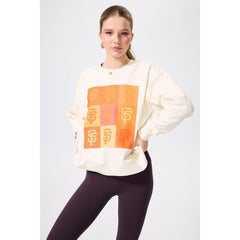 San Francisco Giants Terez Women's Technicolor  Oversized Pullover Sweatshirt - Cream - MLB Online