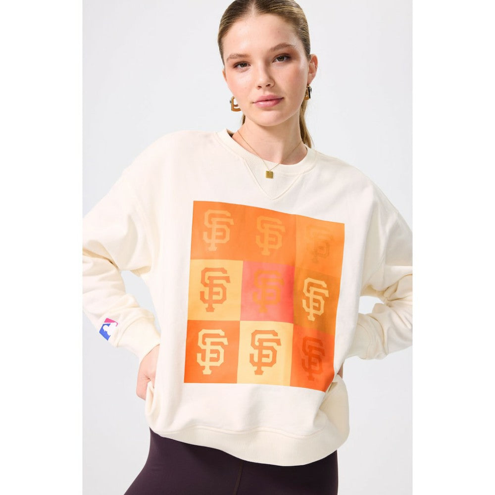 San Francisco Giants Terez Women's Technicolor  Oversized Pullover Sweatshirt - Cream - MLB Online