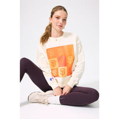 San Francisco Giants Terez Women's Technicolor  Oversized Pullover Sweatshirt - Cream - MLB Online