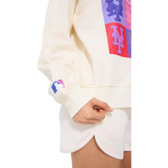 New York Mets Terez Women's Technicolor  Oversized Pullover Sweatshirt - Cream - MLB Online