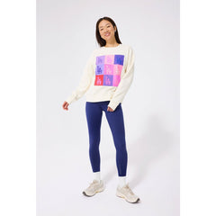 Los Angeles Dodgers Terez Women's Technicolor  Oversized Pullover Sweatshirt - Cream - MLB Online