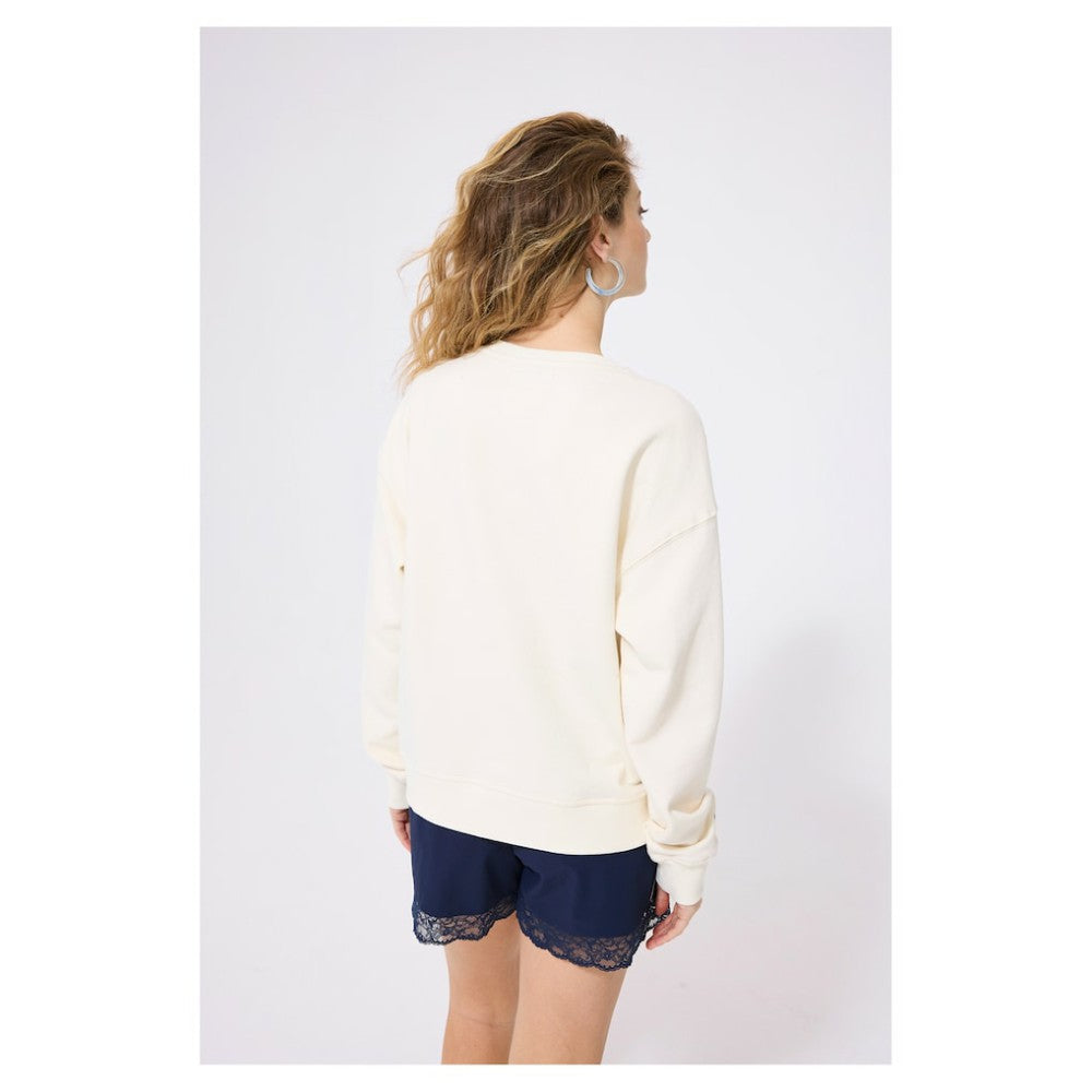 Chicago Cubs Terez Women's Technicolor  Oversized Pullover Sweatshirt - Cream - MLB Online