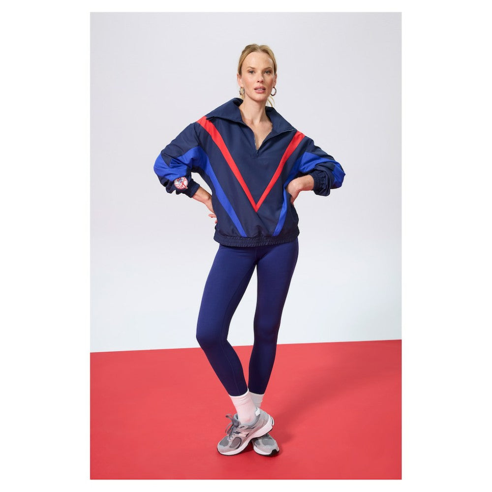 New York Yankees Terez Women's Ripstop Chevron Quarter-Zip Pullover - Navy - MLB Sale