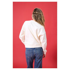 Philadelphia Phillies Terez Women's Oversized Gemstone Logo Sweatshirt - Cream - MLB Lifestyle