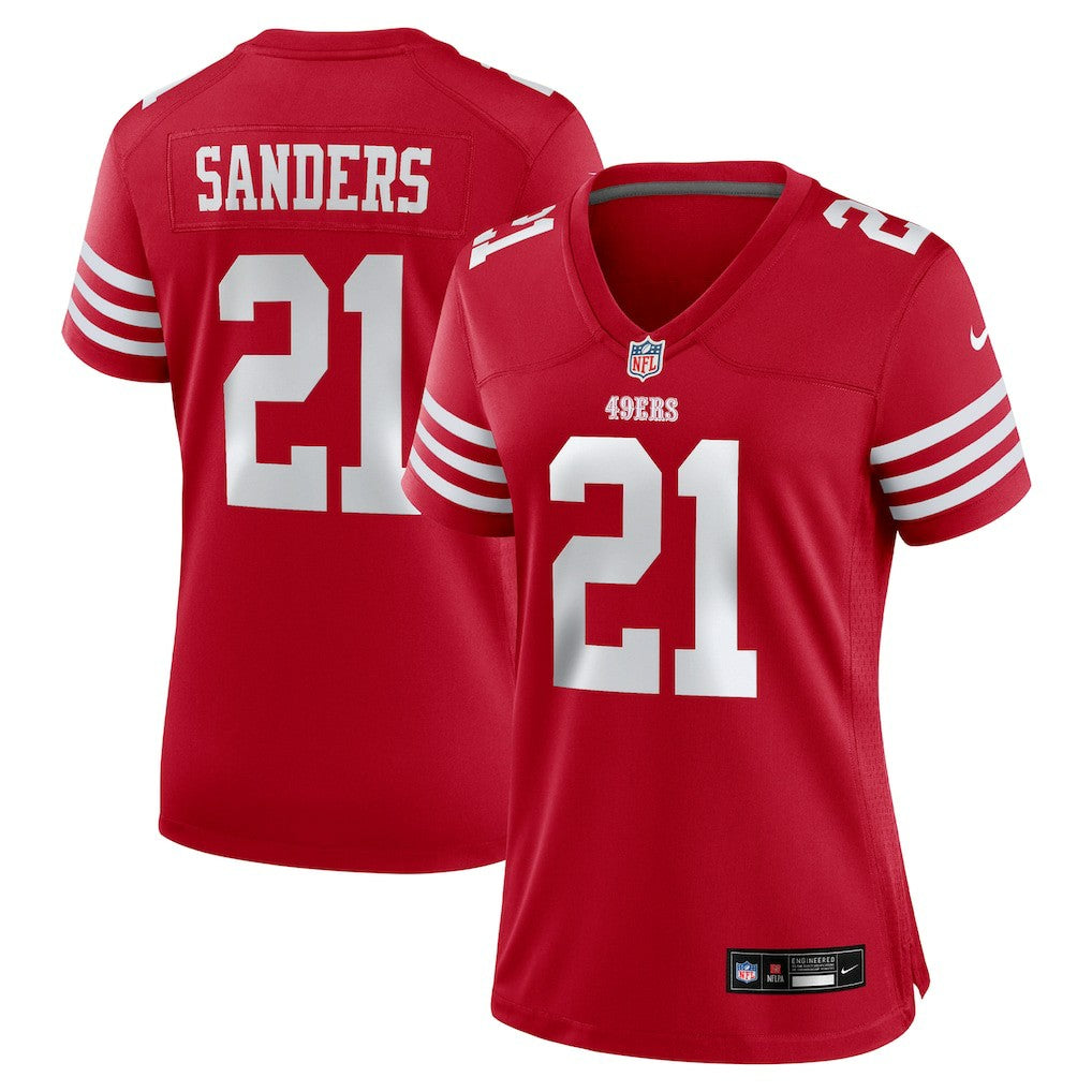 Nike Deion Sanders San Francisco 49ers Women's Retired Player Game Jersey Scarlet
