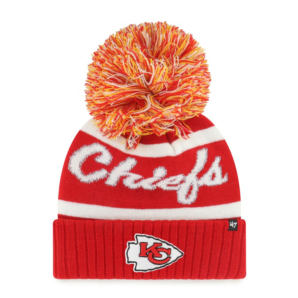 47 brand Kansas City Chiefs '47 Women's Spirited Cuffed Knit Hat with Pom Red