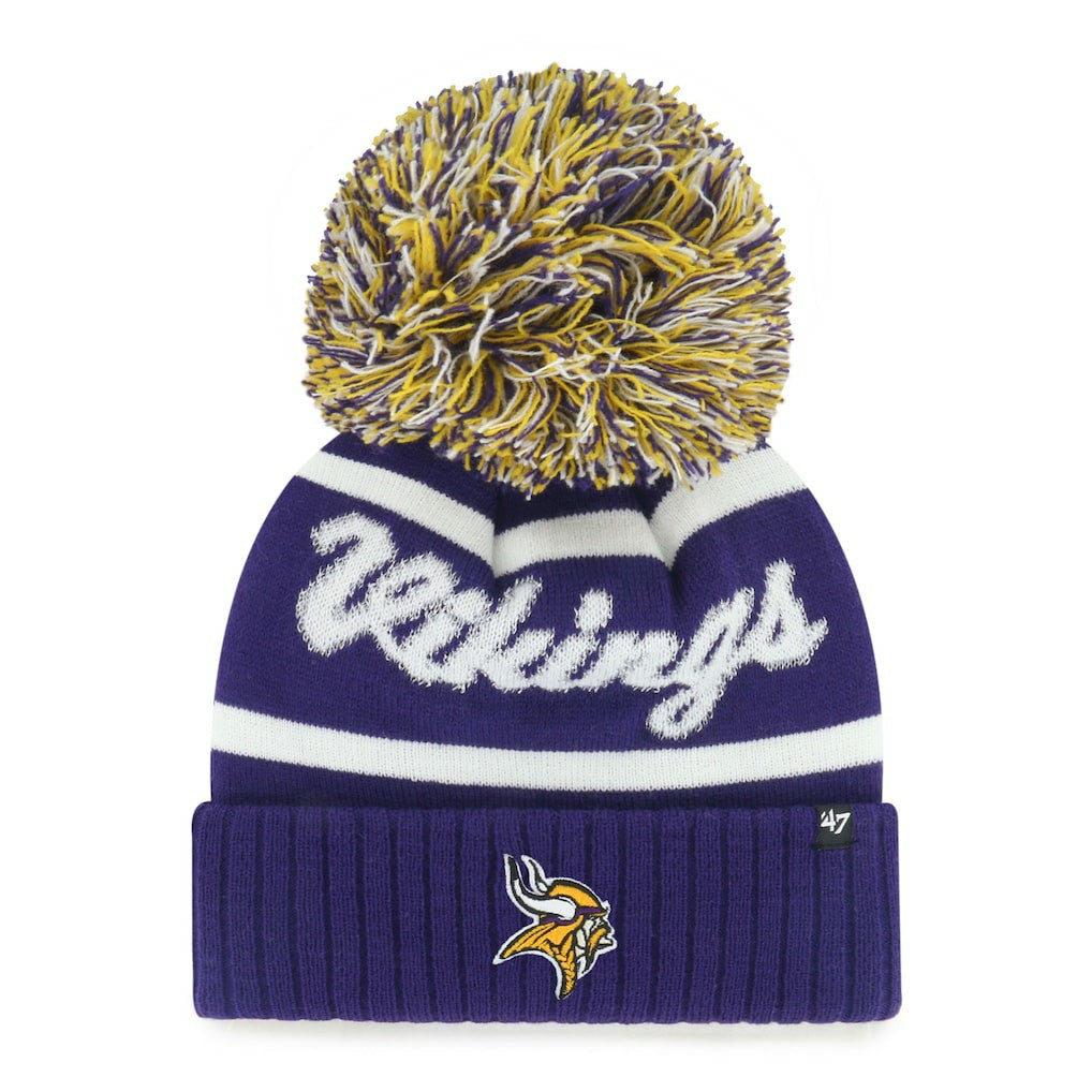 47 brand Minnesota Vikings '47 Women's Spirited Cuffed Knit Hat with Pom Purple
