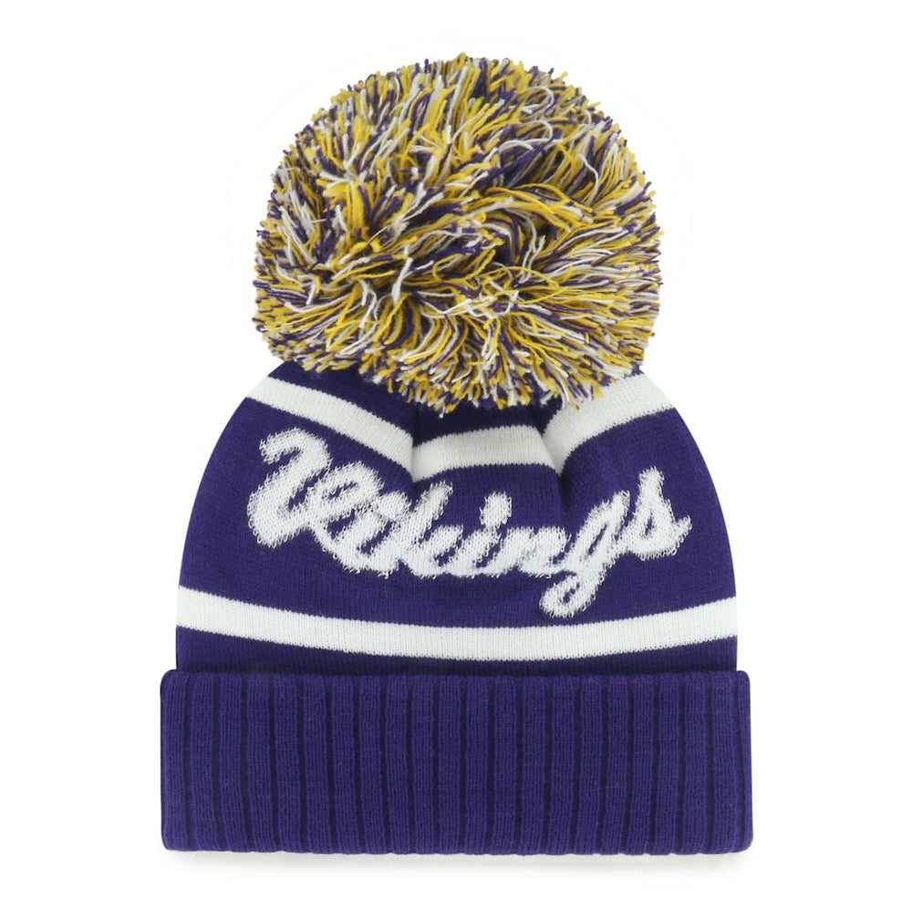 47 brand Minnesota Vikings '47 Women's Spirited Cuffed Knit Hat with Pom Purple