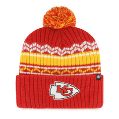 47 brand Kansas City Chiefs '47 Youth Polar Vortex Cuffed Knit Hat with Pom Red