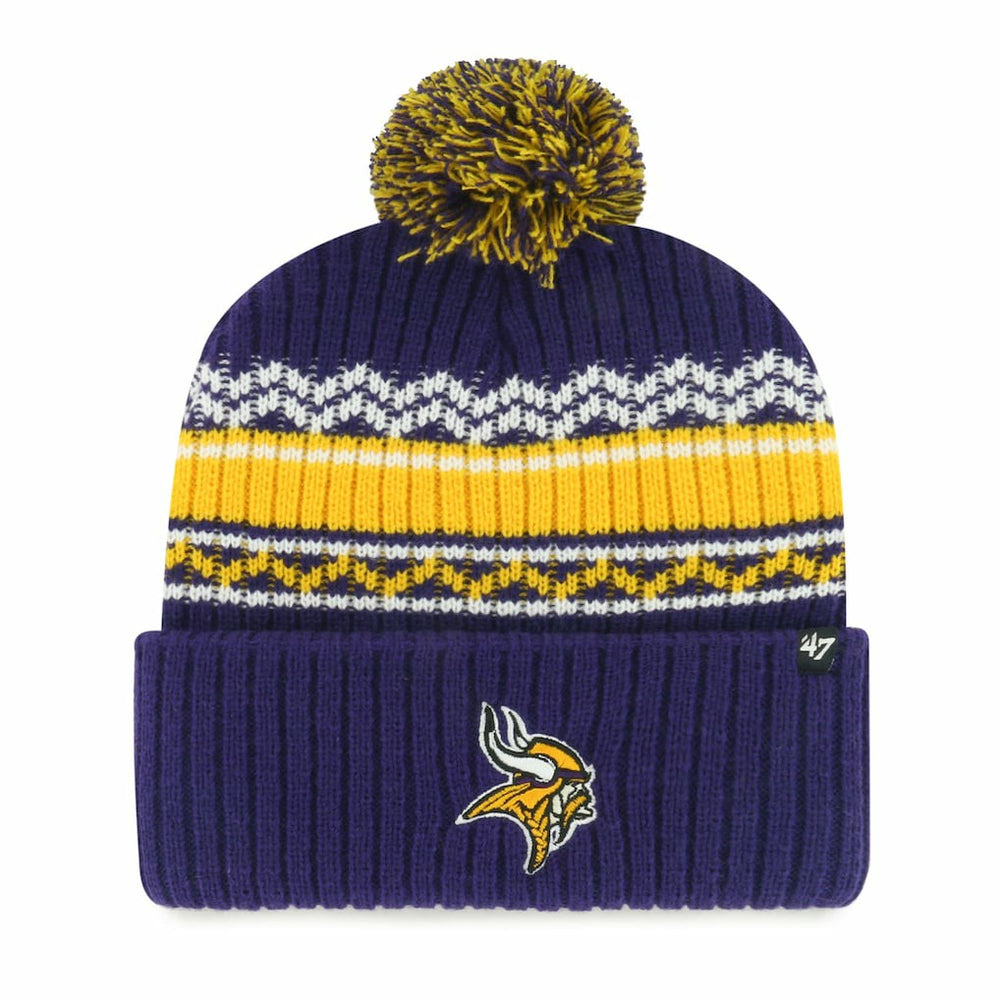47 brand Minnesota Vikings '47 Youth Polar Vortex Cuffed Knit Hat with Pom Purple