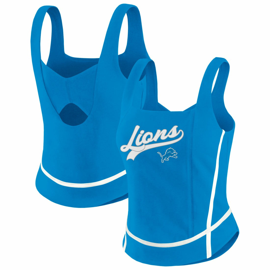 Detroit Lions WEAR by Erin Andrews Women's Square Neck Tank Top Blue