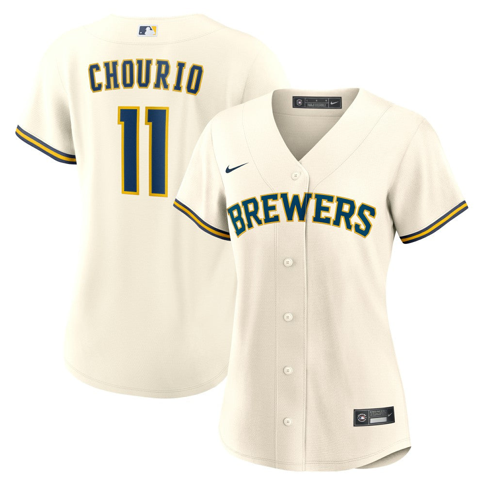 Jackson Chourio Milwaukee Brewers Nike Women's Home Replica Jersey - Cream - Nike Lifestyle