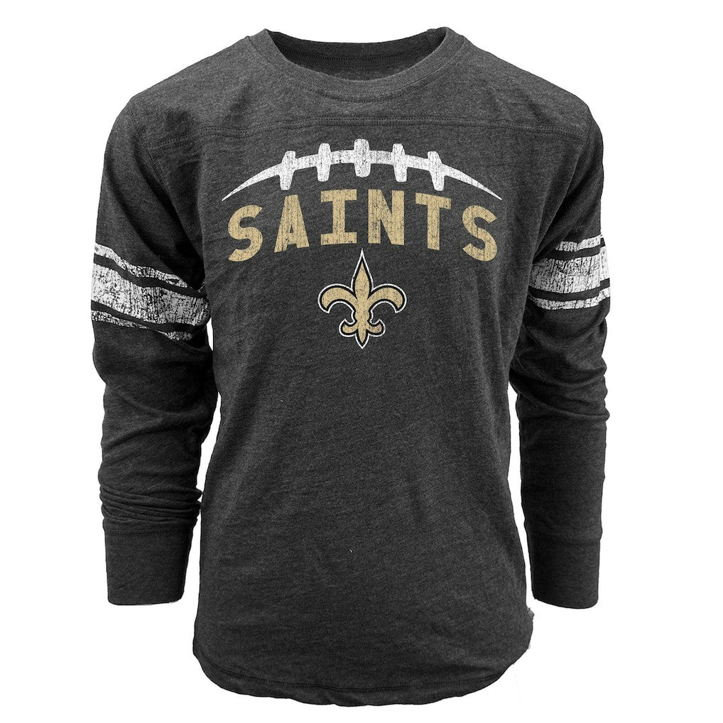 New Orleans Saints Wes & Willy Youth Football Long Sleeve T-Shirt Black