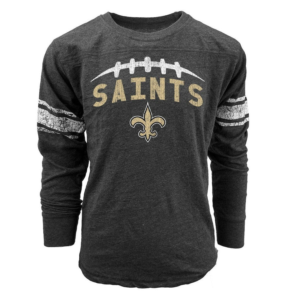 New Orleans Saints Wes & Willy Youth Football Long Sleeve T-Shirt Black