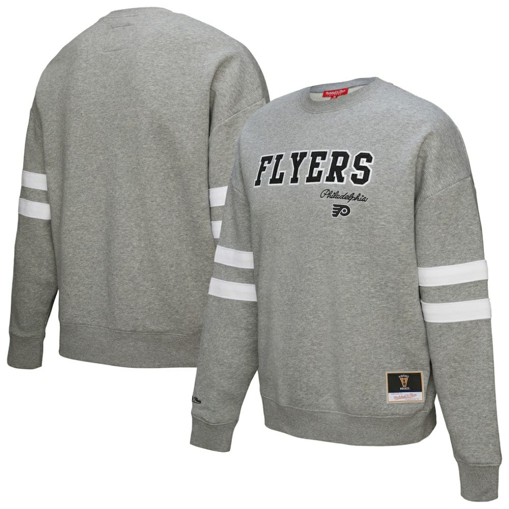 Philadelphia Flyers Mitchell & Ness Women's Logo Lightweight Pullover Sweatshirt - Heather Gray - NHL 202679015