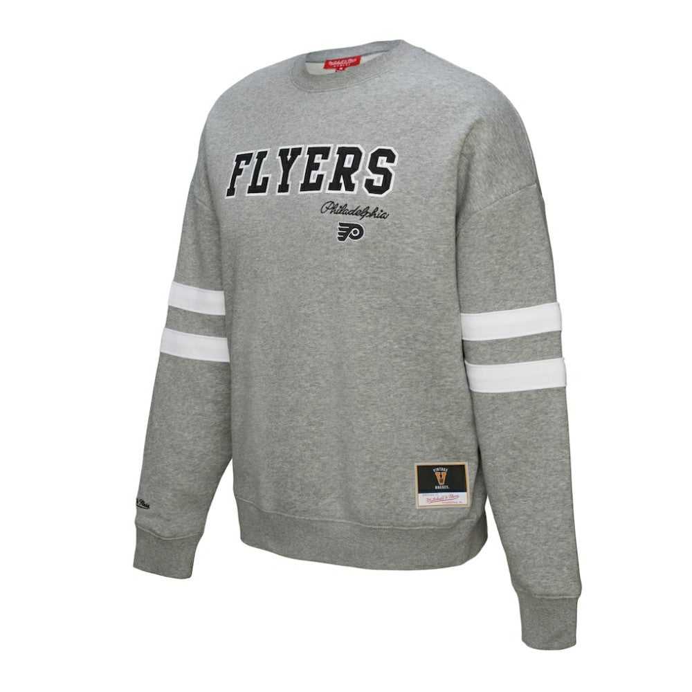 Philadelphia Flyers Mitchell & Ness Women's Logo Lightweight Pullover Sweatshirt - Heather Gray - NHL 202679015