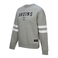 Boston Bruins Mitchell & Ness Women's Logo Lightweight Pullover Sweatshirt - Heather Gray - NHL 202679016