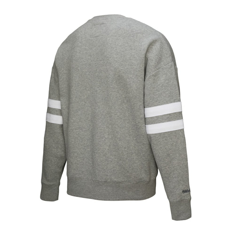 Boston Bruins Mitchell & Ness Women's Logo Lightweight Pullover Sweatshirt - Heather Gray - NHL 202679016
