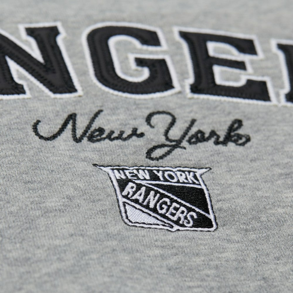 New York Rangers Mitchell & Ness Women's Logo Lightweight Pullover Sweatshirt - Heather Gray - NHL 202679017