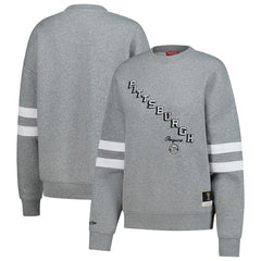 Pittsburgh Penguins Mitchell & Ness Women's Logo Lightweight Pullover Sweatshirt - Heather Gray - NHL 202679018