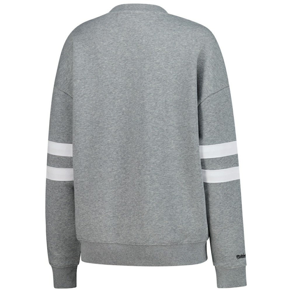 Pittsburgh Penguins Mitchell & Ness Women's Logo Lightweight Pullover Sweatshirt - Heather Gray - NHL 202679018