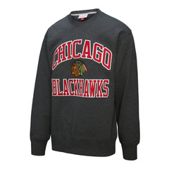 Chicago Blackhawks Mitchell & Ness Playoff Win Fleece Pullover Sweatshirt - Heather Charcoal - NHL 202679019