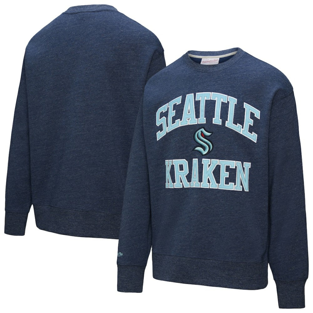 Seattle Kraken Mitchell & Ness Playoff Win Fleece Pullover Sweatshirt - Deep Sea Blue - NHL 202679021