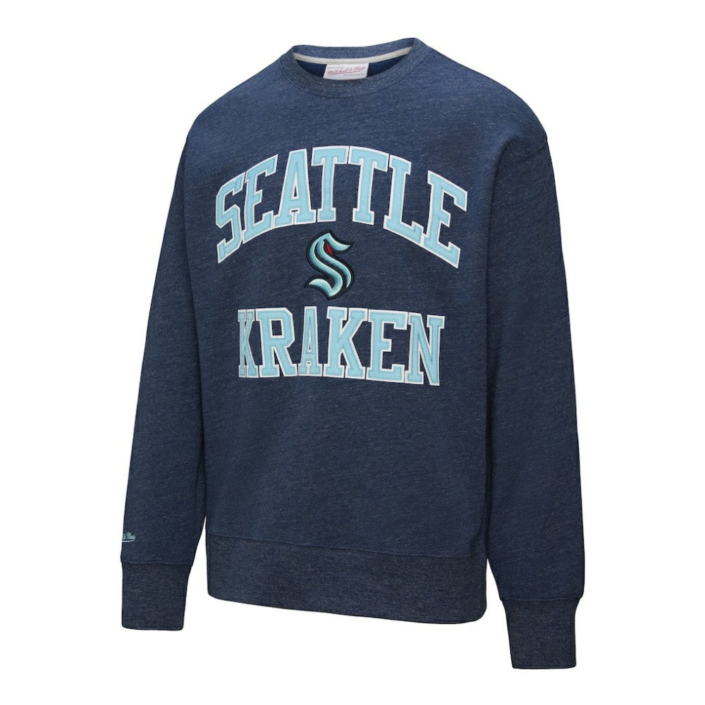 Seattle Kraken Mitchell & Ness Playoff Win Fleece Pullover Sweatshirt - Deep Sea Blue - NHL 202679021