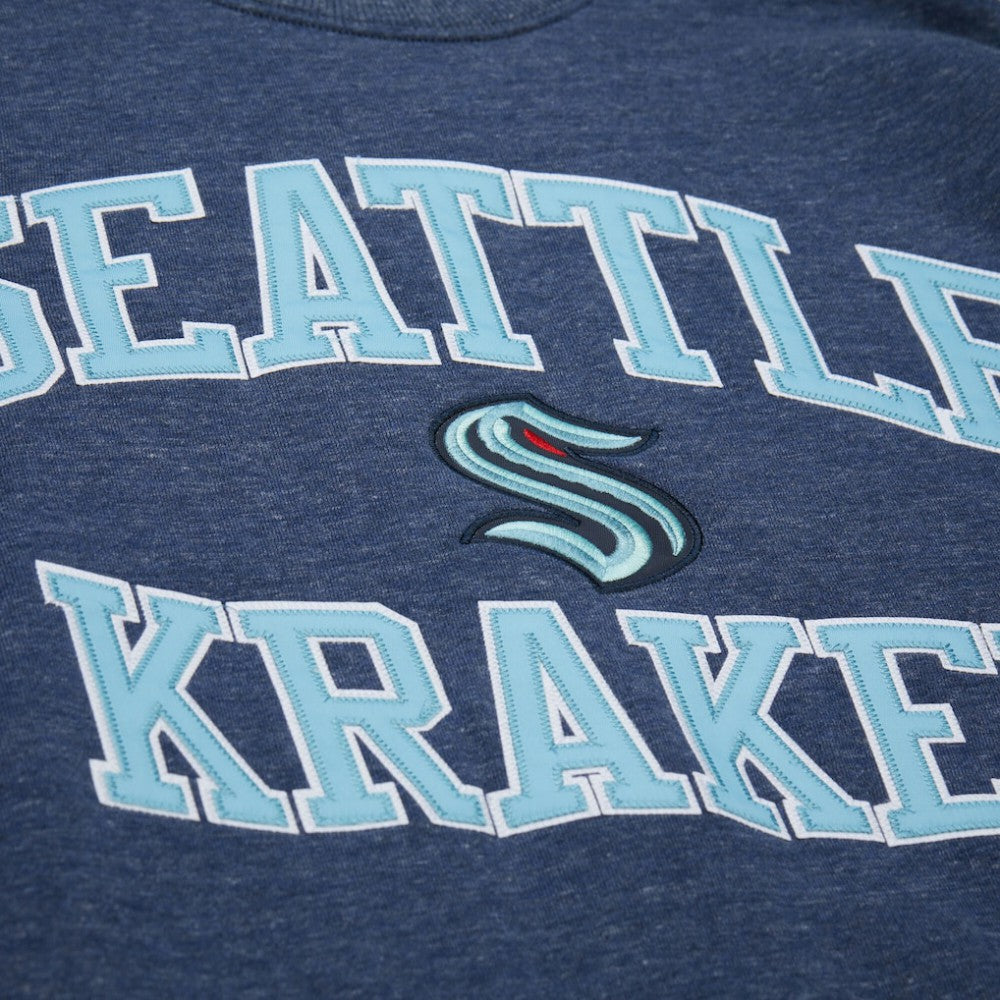 Seattle Kraken Mitchell & Ness Playoff Win Fleece Pullover Sweatshirt - Deep Sea Blue - NHL 202679021