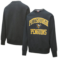 Pittsburgh Penguins Mitchell & Ness Playoff Win Fleece Pullover Sweatshirt - Heather Charcoal - NHL 202679023