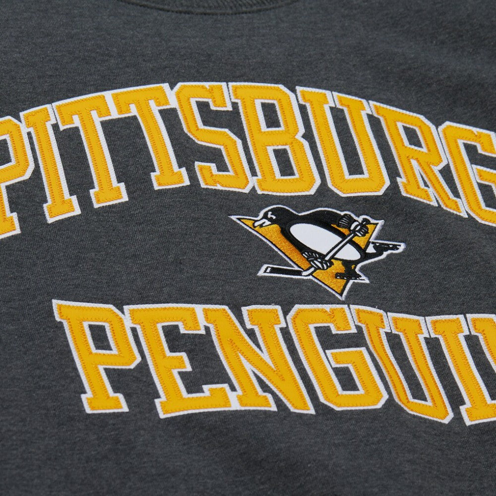 Pittsburgh Penguins Mitchell & Ness Playoff Win Fleece Pullover Sweatshirt - Heather Charcoal - NHL 202679023