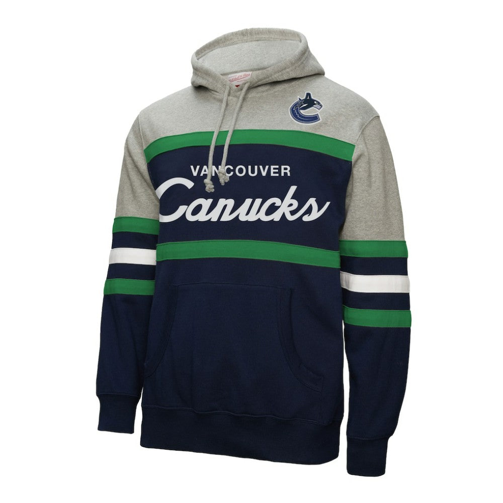 Vancouver Canucks Mitchell & Ness Head Coach Pullover Hoodie - Navy/Gray - NHL 202679030