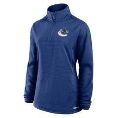 Vancouver Canucks Fanatics Women's Authentic Pro Rink Quarter-Zip Pullover  - Blue - NHL 202679675