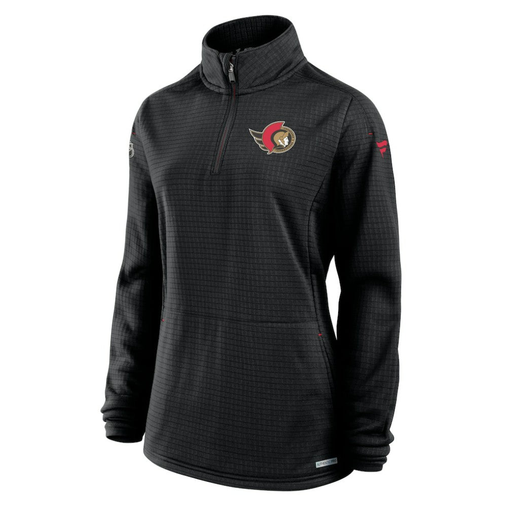 Ottawa Senators Fanatics Women's Authentic Pro Rink Quarter-Zip Pullover  - Black - NHL 202679684