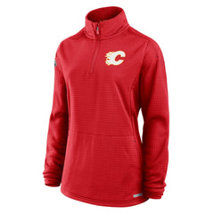 Calgary Flames Fanatics Women's Authentic Pro Rink Quarter-Zip Pullover  - Red - NHL 202679686