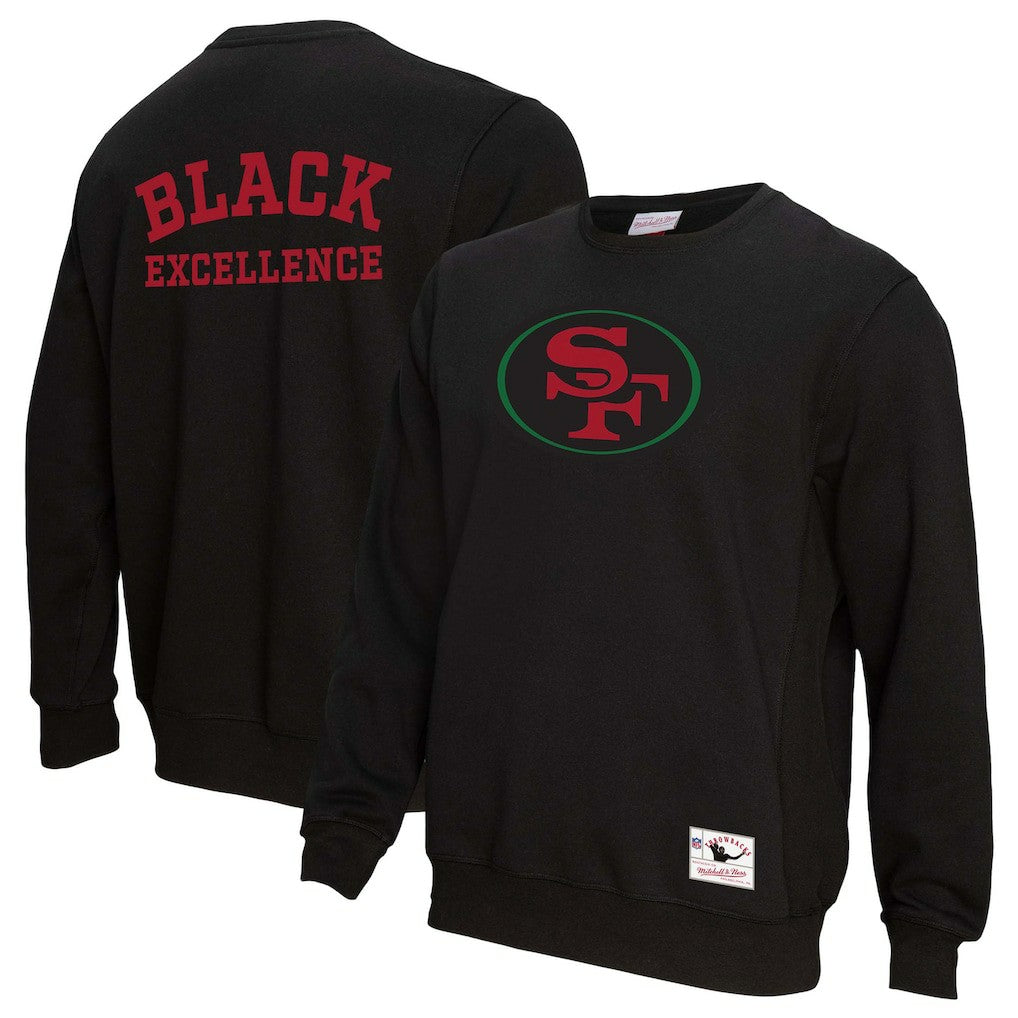 Mitchell & Ness San Francisco 49ers Unisex Black Excellence Collection Icon Pullover Sweatshirt Black