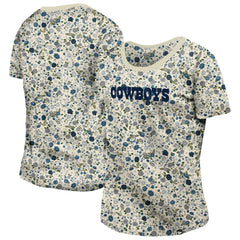 Dallas Cowboys New Era Women's Glam Game Floral Scoop Neck T-Shirt Cream