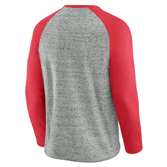 Washington Nationals Darius Rucker Collection by Fanatics Raw Edge Raglan Long Sleeve Baseball T-Shirt - Heather Gray - Fanatics Sale