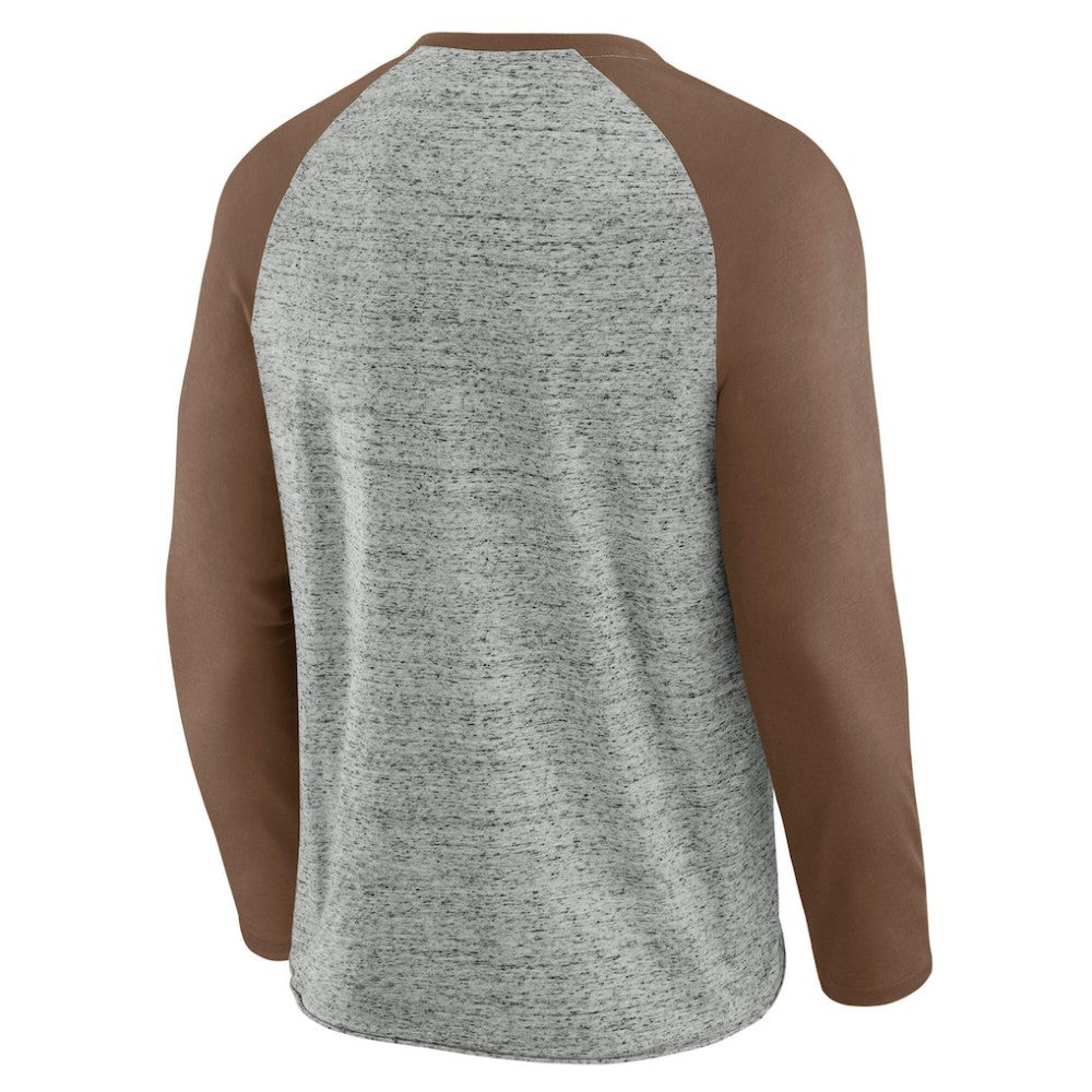 San Diego Padres Darius Rucker Collection by Fanatics Raw Edge Raglan Long Sleeve Baseball T-Shirt - Heather Gray - Fanatics on Sale