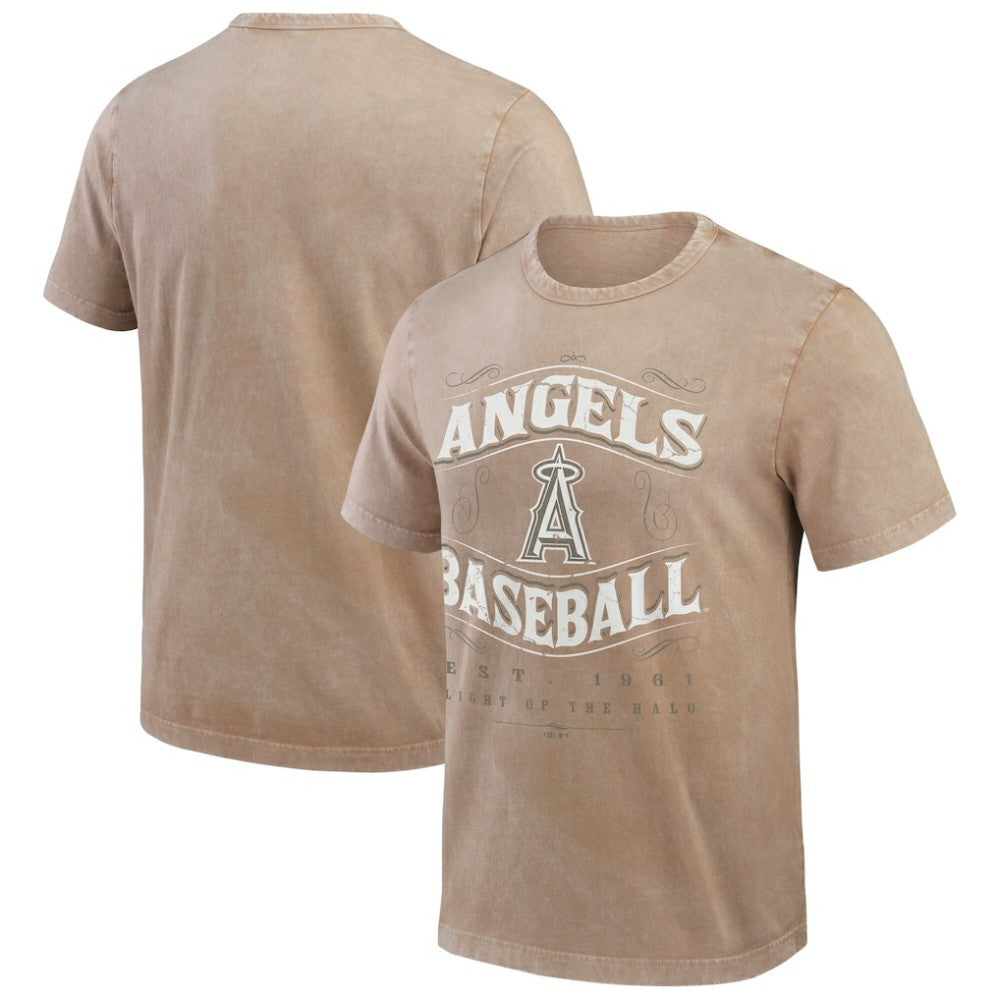 Los Angeles Angels Darius Rucker Collection by Fanatics Sunfaded T-Shirt - Tan - Fanatics Discount