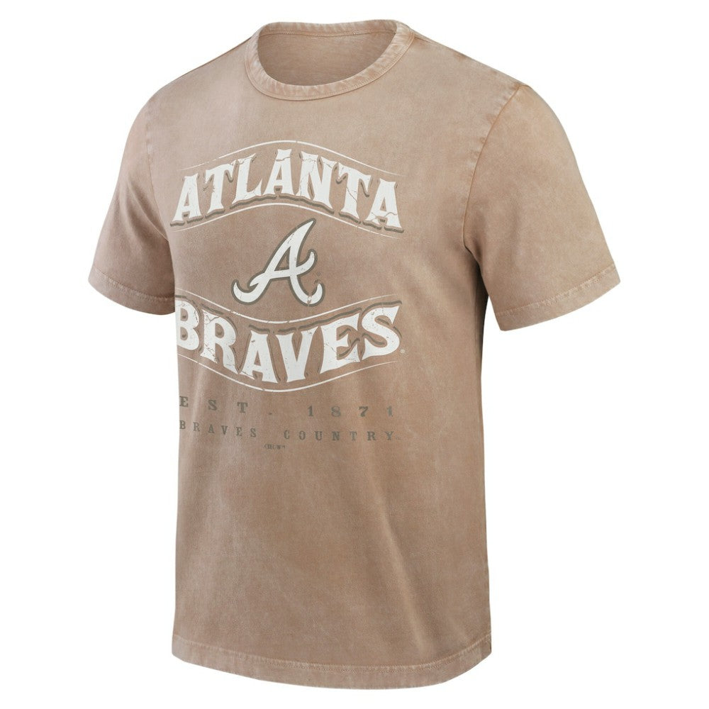 Atlanta Braves Darius Rucker Collection by Fanatics Sun Faded T-Shirt - Tan - Fanatics Lifestyle