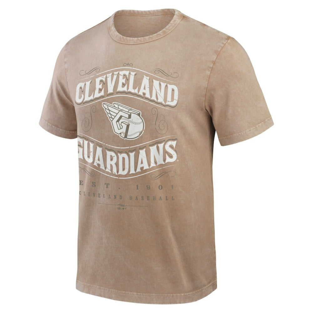Cleveland Guardians Darius Rucker Collection by Fanatics Sun Faded T-Shirt - Tan - Fanatics Lifestyle
