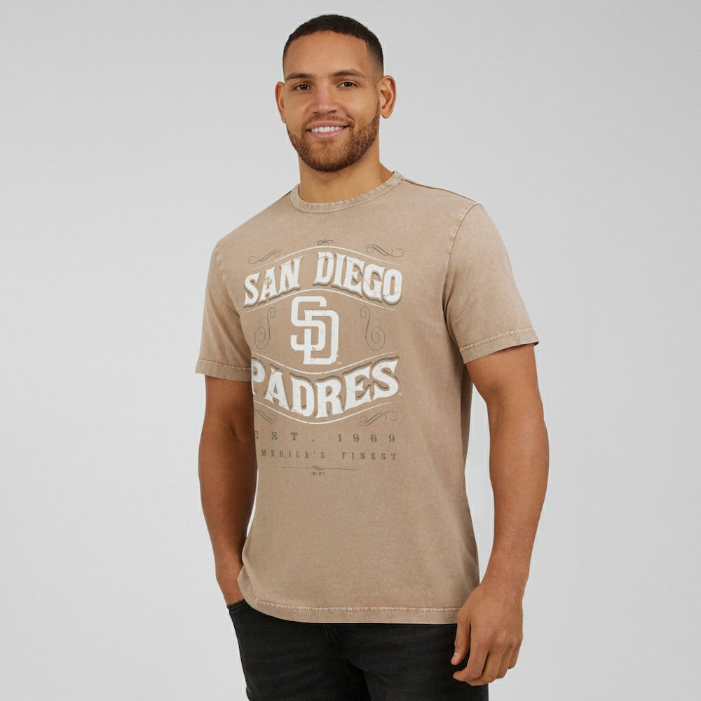 San Diego Padres Darius Rucker Collection by Fanatics Sun Faded T-Shirt - Tan - Fanatics on Sale