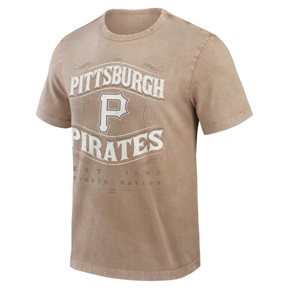 Pittsburgh Pirates Darius Rucker Collection by Fanatics Sun Faded T-Shirt - Tan - Fanatics Discount