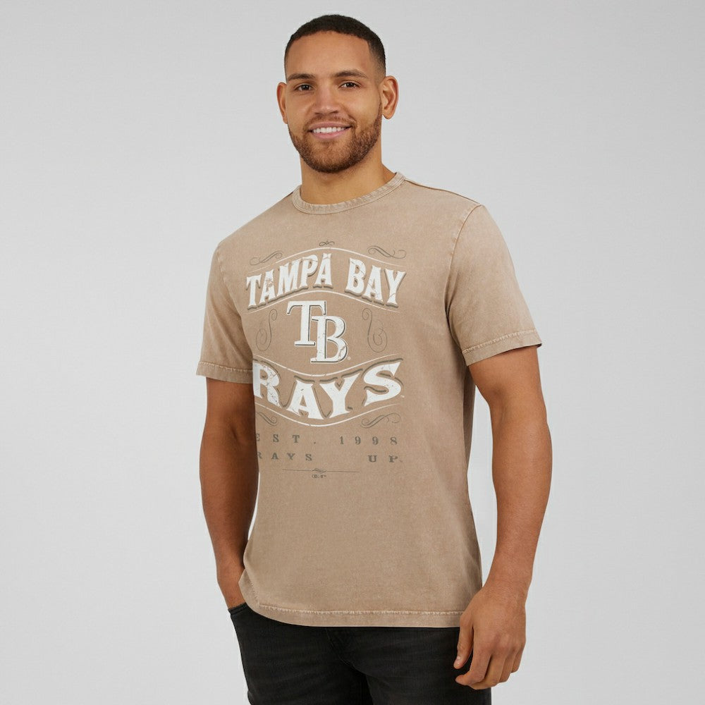 Tampa Bay Rays Darius Rucker Collection by Fanatics Sun Faded T-Shirt - Tan - Fanatics Discount