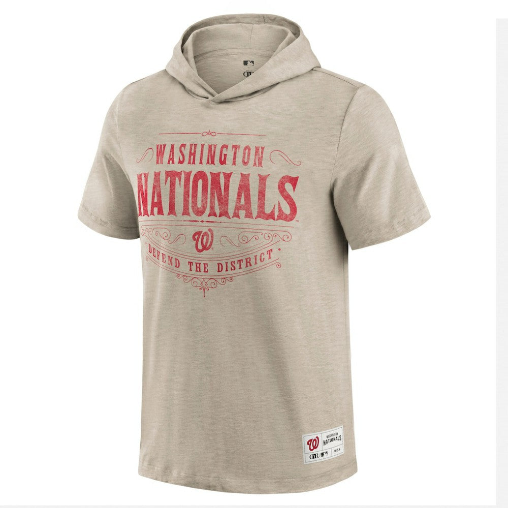 Washington Nationals Darius Rucker Collection by Fanatics Distressed Hoodie T-Shirt - Tan - Fanatics Lifestyle