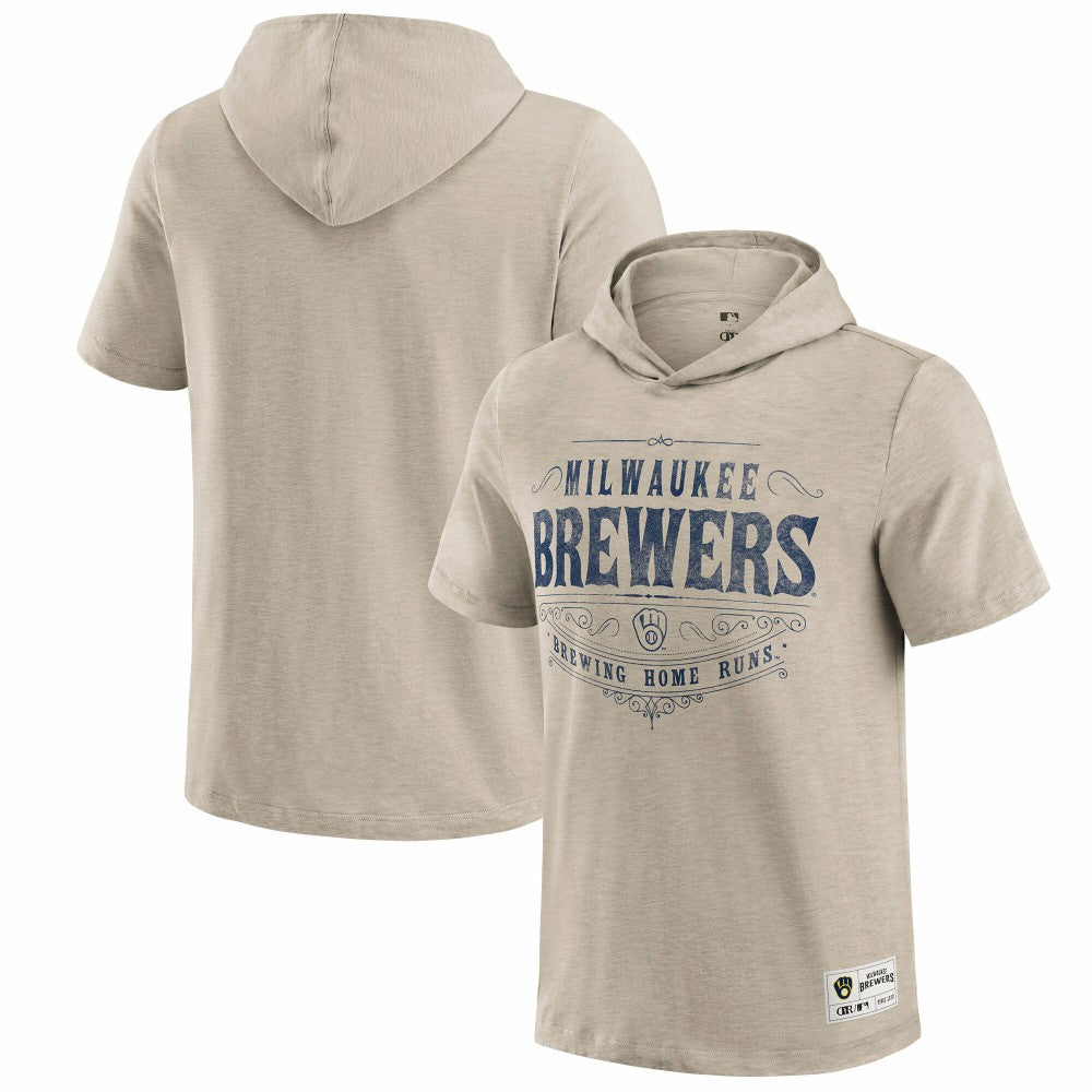 Milwaukee Brewers Darius Rucker Collection by Fanatics Hooded T-Shirt - Tan - Fanatics on Sale